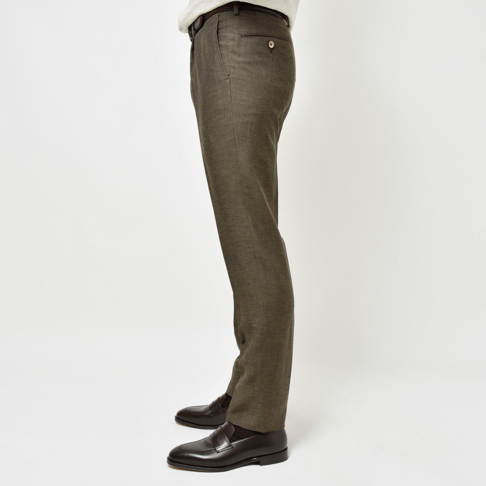 guji(グジ) ウールリネンリヨセル1プリーツテーパードパンツ GUP-02(VITALE BARBERIS CANONICOファブリック使用)【春/夏】