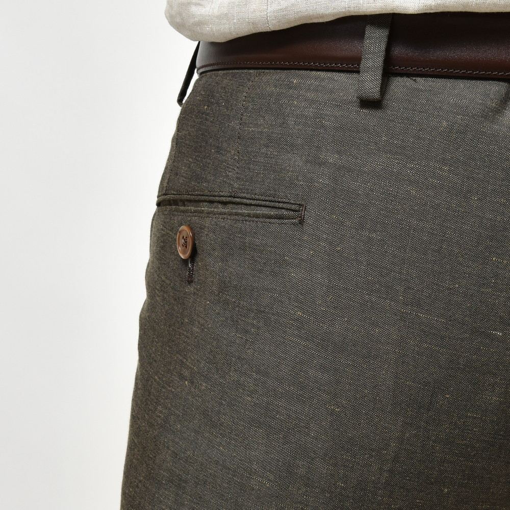 guji(グジ) ウールリネンリヨセル1プリーツテーパードパンツ GUP-02(VITALE BARBERIS CANONICOファブリック使用)【春/夏】