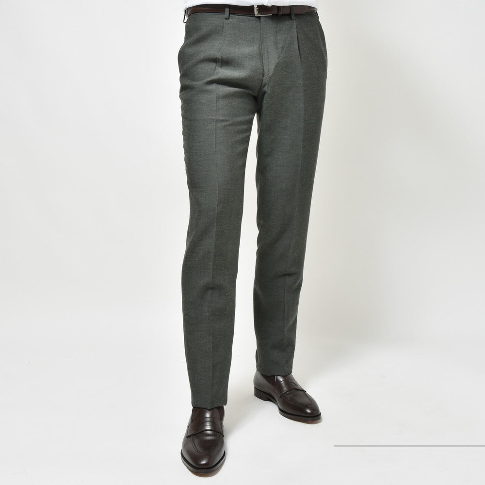 guji(グジ) ウールリネンリヨセル1プリーツテーパードパンツ GUP-02(VITALE BARBERIS CANONICOファブリック使用)【春/夏】
