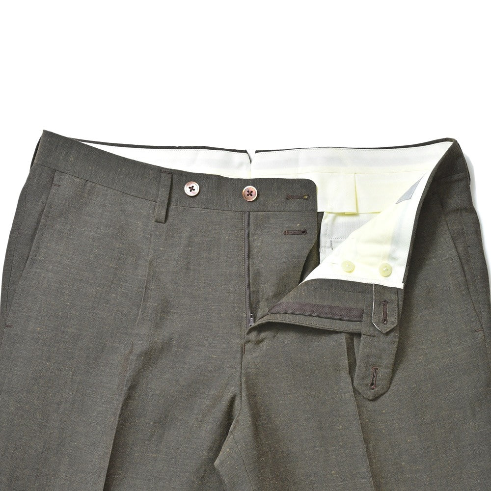 guji(グジ) ウールリネンリヨセル1プリーツテーパードパンツ GUP-02(VITALE BARBERIS CANONICOファブリック使用)【春/夏】