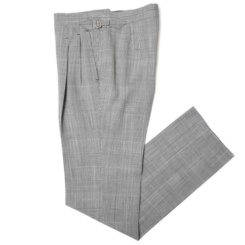 IGARASHI TROUSERS(五十嵐トラウザーズ) ハイツイストウールグレンチェック2プリーツサイドアジャスターテーパードパンツ IGT/2OUTP/M6500