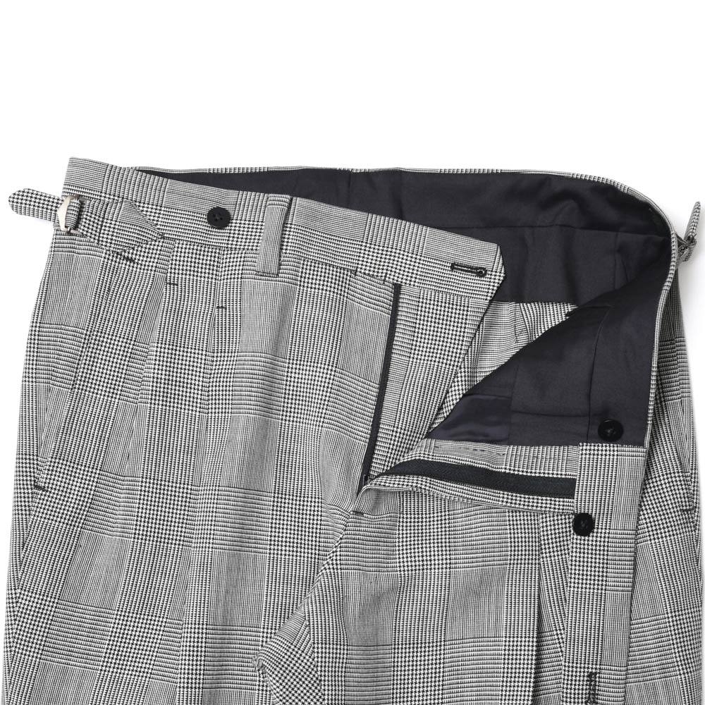 IGARASHI TROUSERS(五十嵐トラウザーズ) ハイツイストウールグレンチェック2プリーツサイドアジャスターテーパードパンツ IGT/2OUTP/M6500