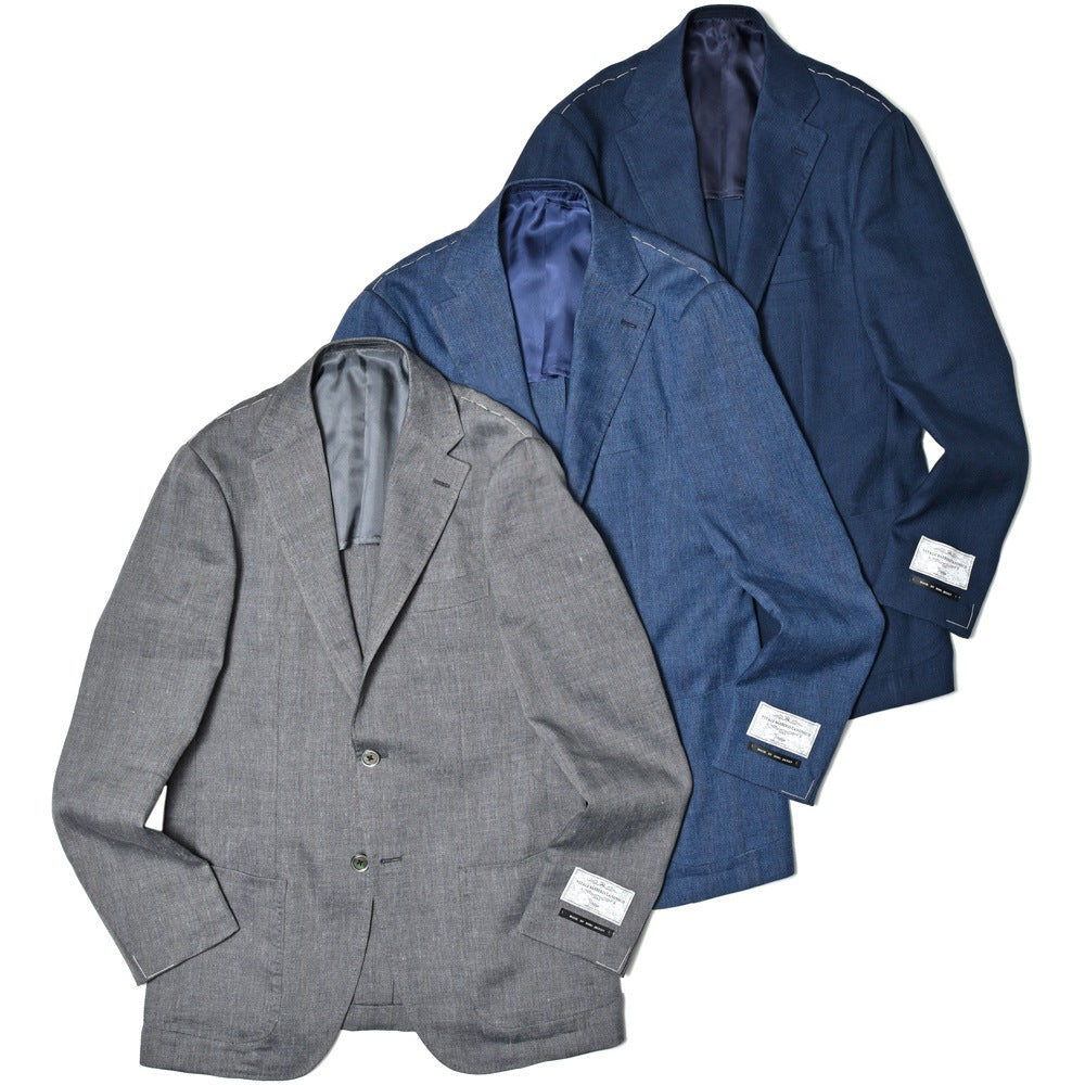 guji(グジ) リネンウールヘリンボーン3Bジャケット(VITALE BARBERIS CANONICOファブリック使用)【春/夏】