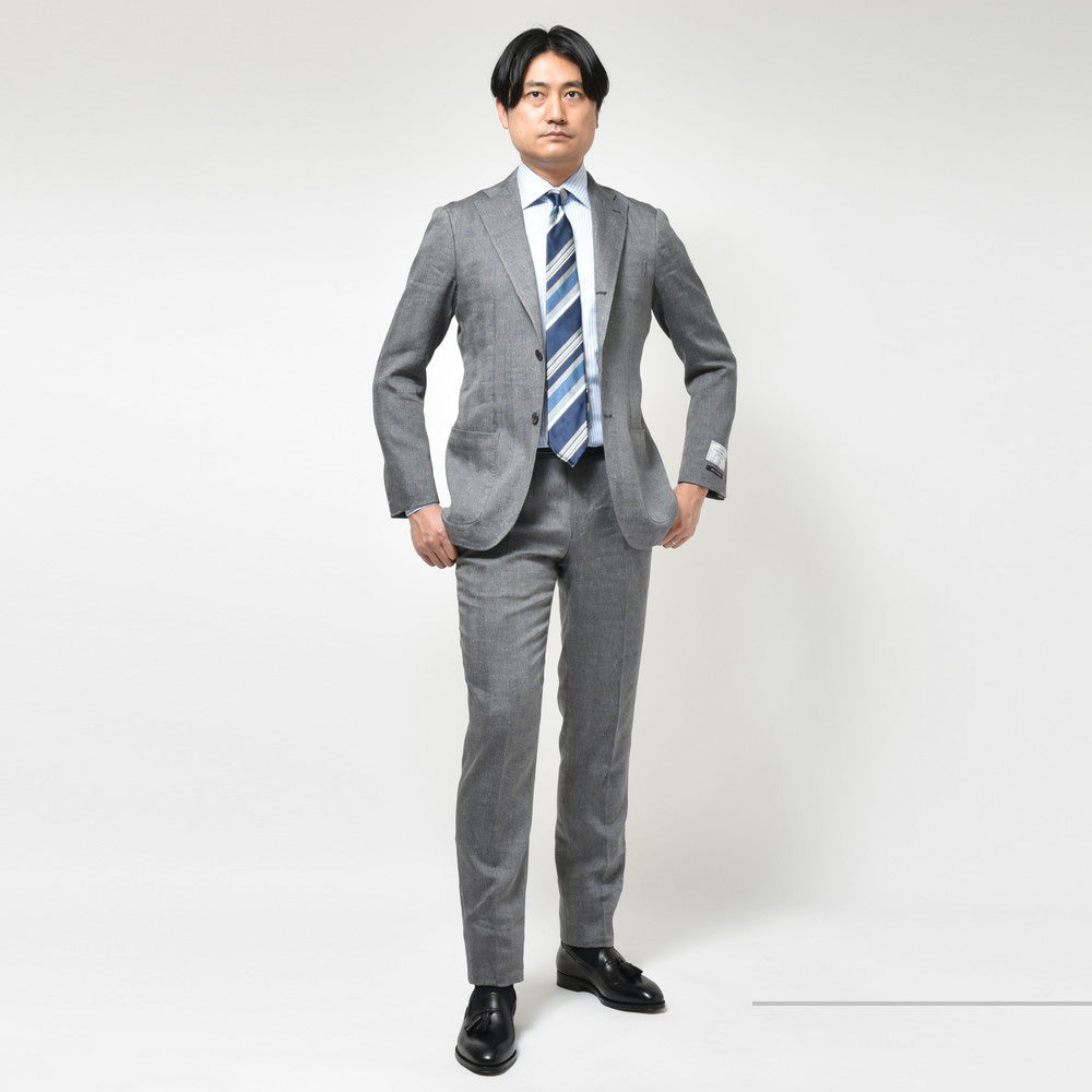 guji(グジ) リネンウールヘリンボーン3Bジャケット(VITALE BARBERIS CANONICOファブリック使用)【春/夏】
