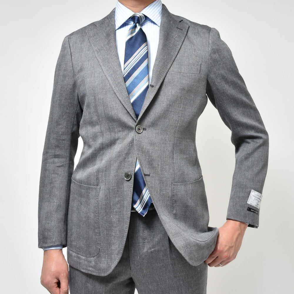 guji(グジ) リネンウールヘリンボーン3Bジャケット(VITALE BARBERIS CANONICOファブリック使用)【春/夏】