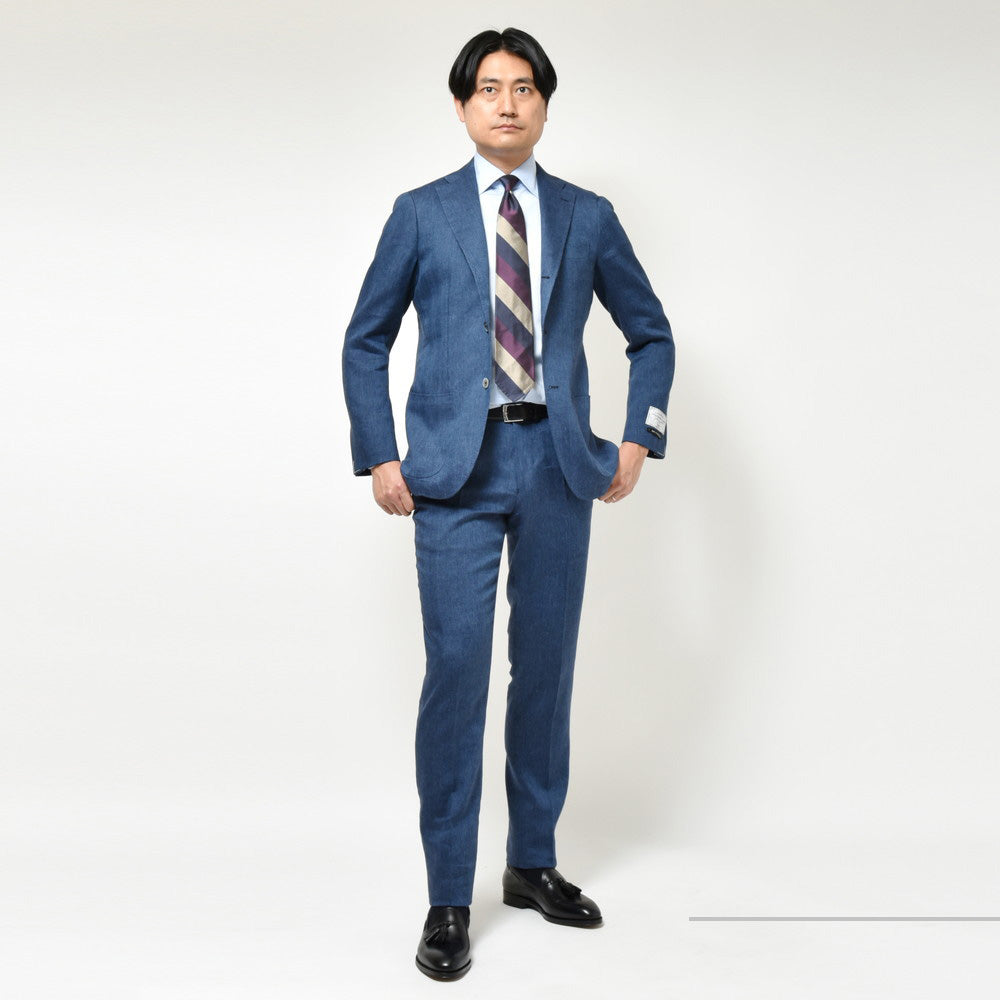 guji(グジ) リネンウールヘリンボーン3Bジャケット(VITALE BARBERIS CANONICOファブリック使用)【春/夏】