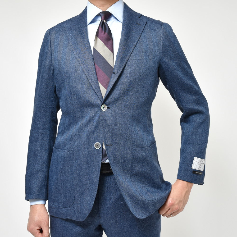 guji(グジ) リネンウールヘリンボーン3Bジャケット(VITALE BARBERIS CANONICOファブリック使用)【春/夏】