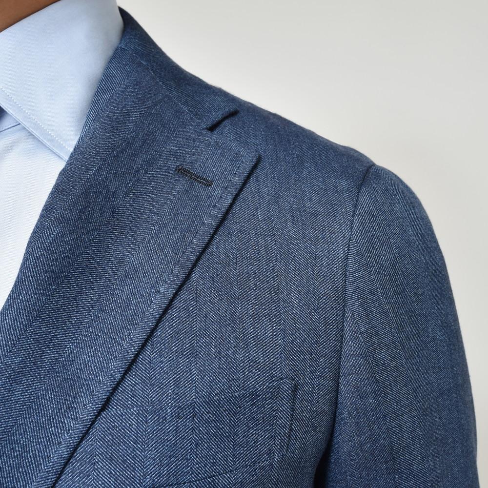 guji(グジ) リネンウールヘリンボーン3Bジャケット(VITALE BARBERIS CANONICOファブリック使用)【春/夏】