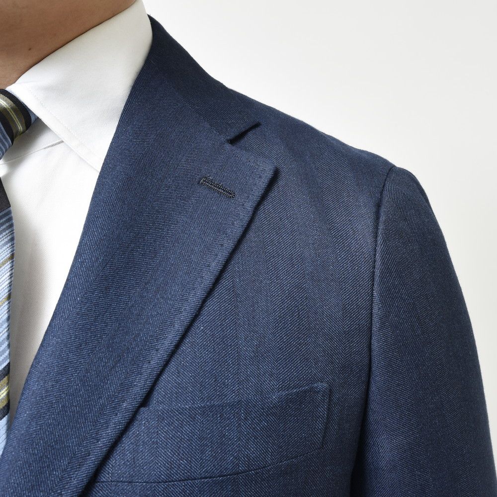 guji(グジ) リネンウールヘリンボーン3Bジャケット(VITALE BARBERIS CANONICOファブリック使用)【春/夏】