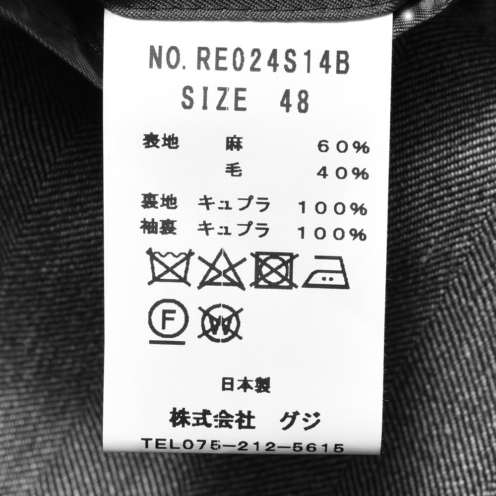 guji(グジ) リネンウールヘリンボーン3Bジャケット(VITALE BARBERIS CANONICOファブリック使用)【春/夏】