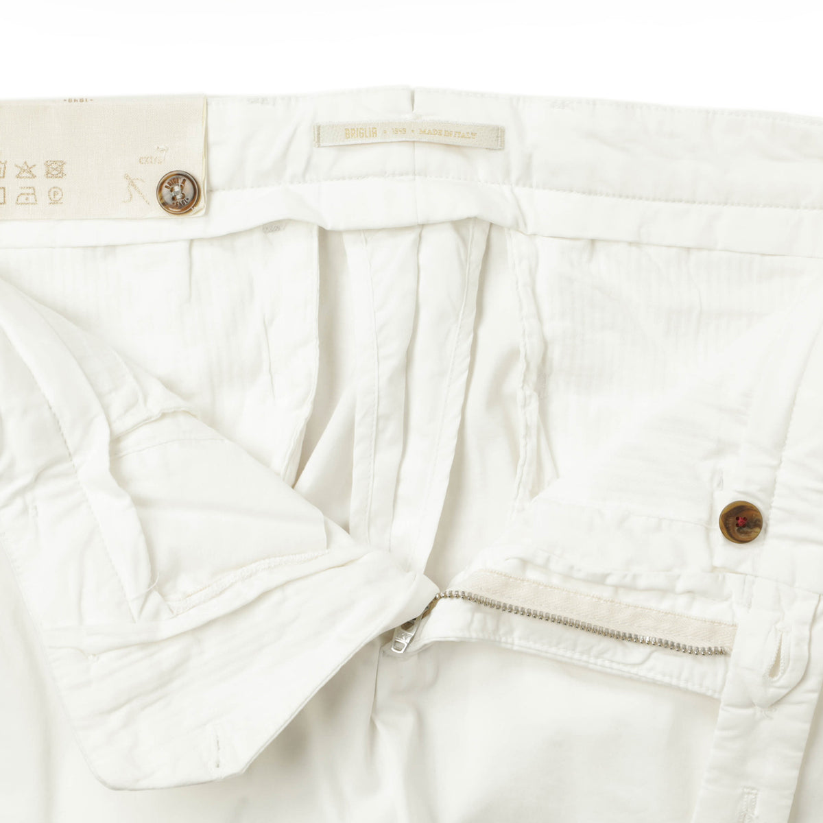 ブリリア 1949 / コットン ストレッチ ノープリーツ パンツ / SLIM FIT / ERCOLANO / 324127 / ホワイト