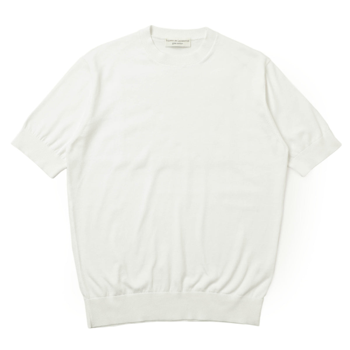 フィリッポ デ ローレンティス / ギザ コットン リブ クルーネック ニット / GC1MC SU12R / 4110-GC1MC27 / ホワイト