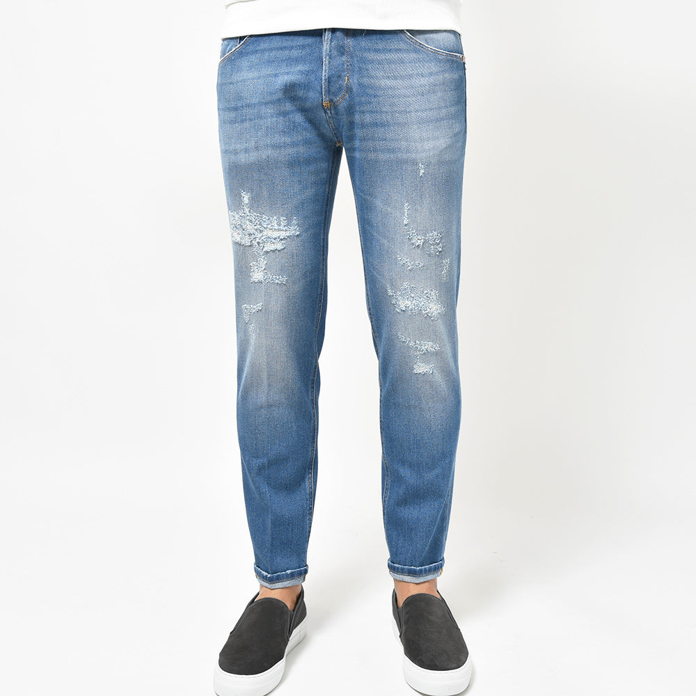 PT TORINO DENIM ピーティートリノデニム コットン ストレッチ ダメージ&リペア デニムパンツ REGGAE/TAPERED FITTX33