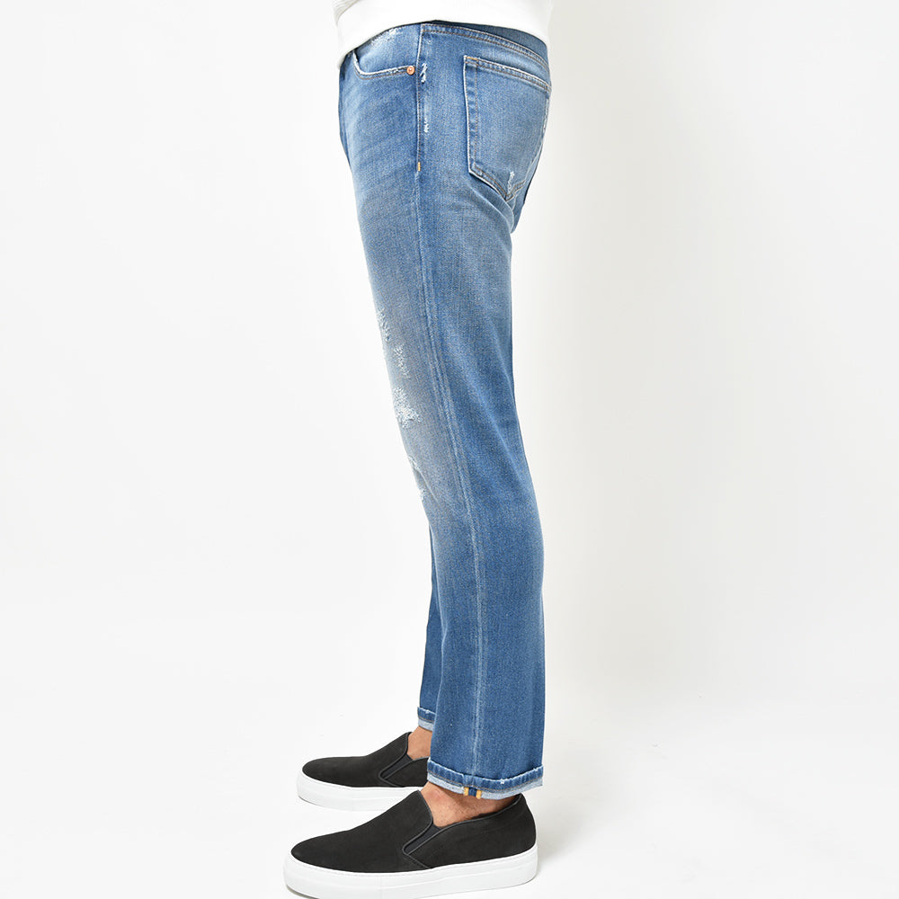 PT TORINO DENIM ピーティートリノデニム コットン ストレッチ ダメージ&リペア デニムパンツ REGGAE/TAPERED FITTX33