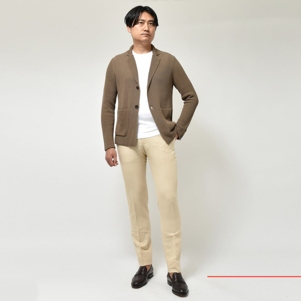 ZANONE(ザノーネ) 7ゲージコットンクレープリブニットラペルドカーディガン GIACCA/SLIM FIT/813054/ZM367 15701