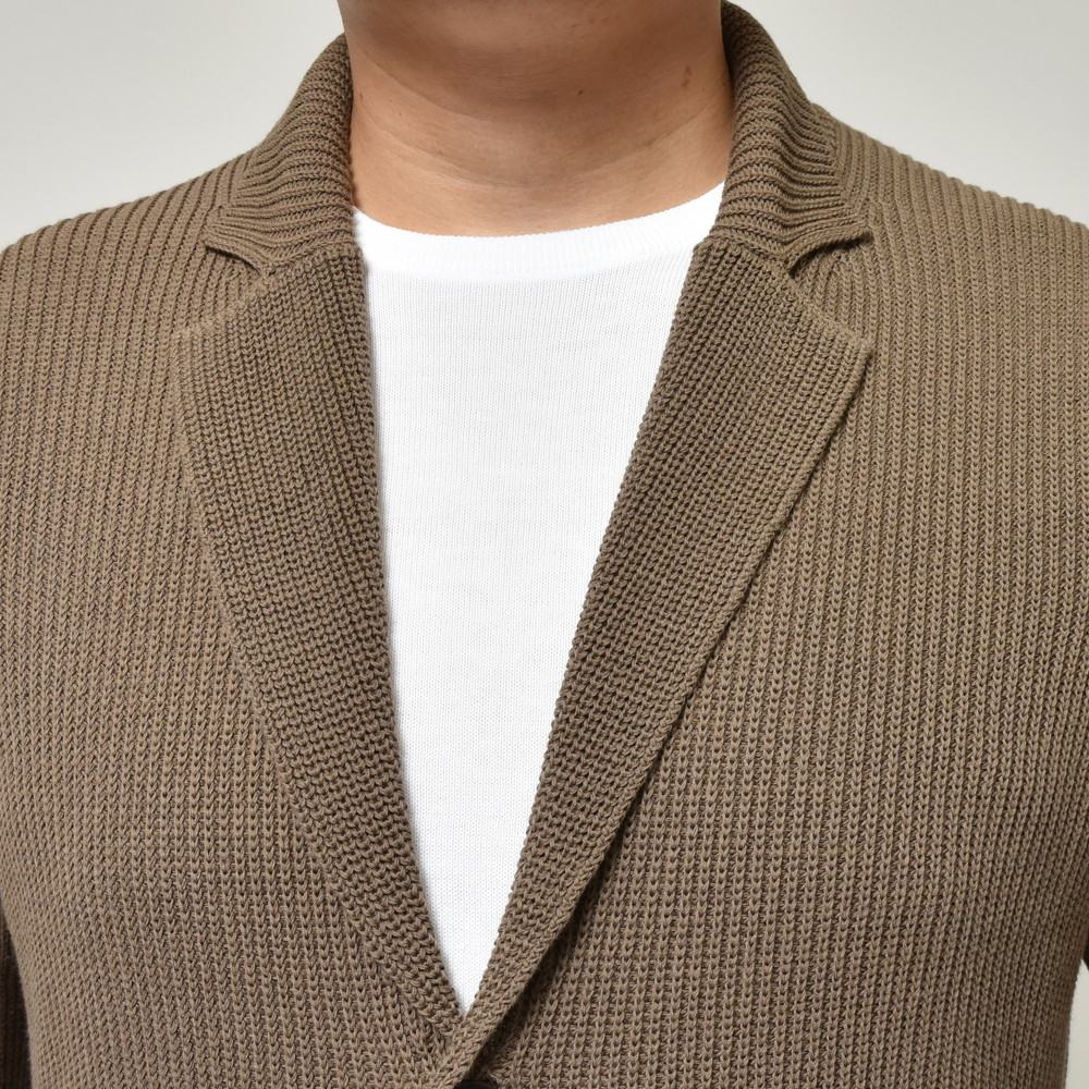 ZANONE(ザノーネ) 7ゲージコットンクレープリブニットラペルドカーディガン GIACCA/SLIM FIT/813054/ZM367 15701