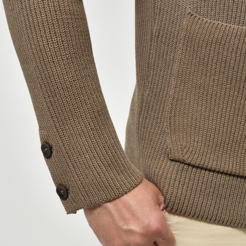 ZANONE(ザノーネ) 7ゲージコットンクレープリブニットラペルドカーディガン GIACCA/SLIM FIT/813054/ZM367 15701