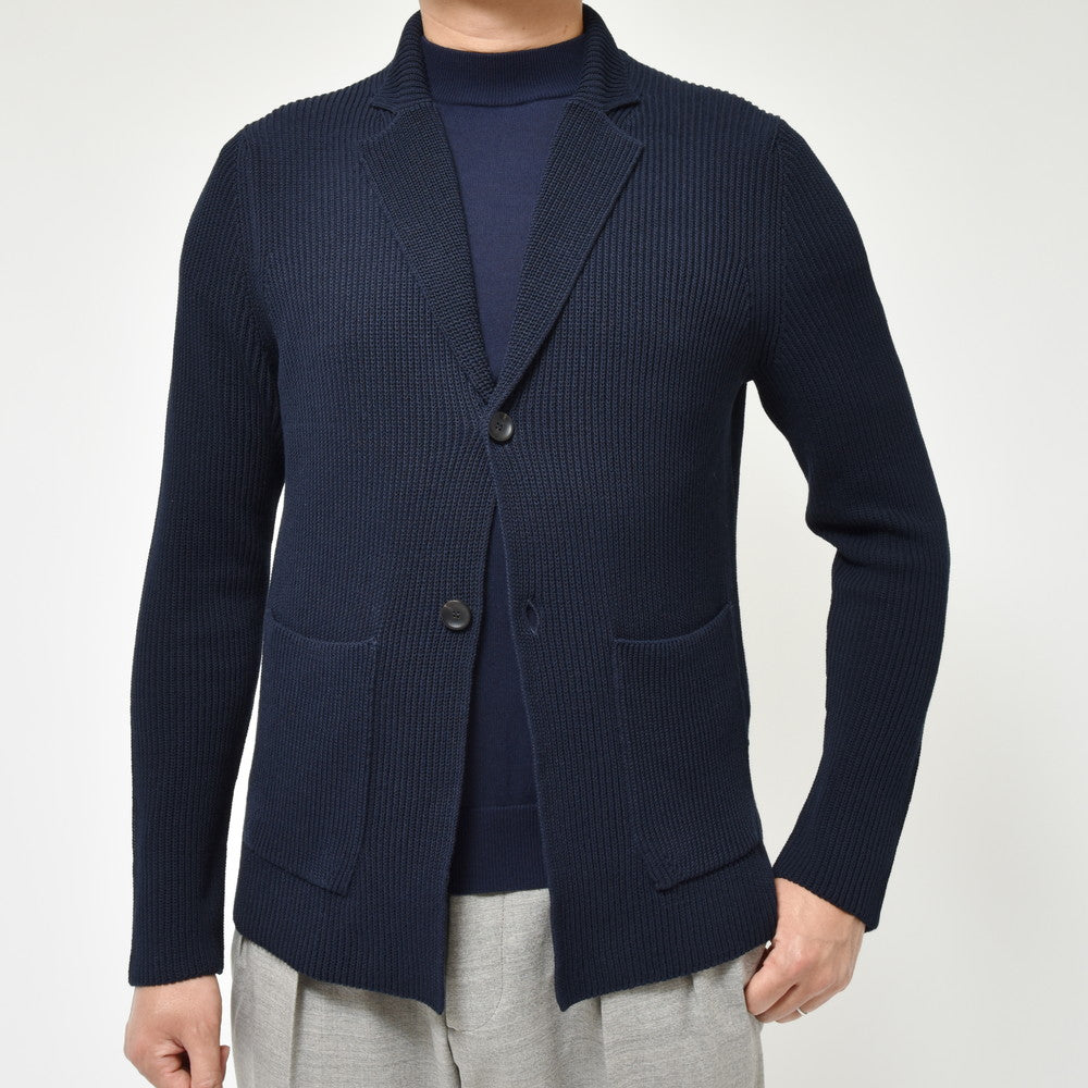 ZANONE(ザノーネ) 7ゲージコットンクレープリブニットラペルドカーディガン GIACCA/SLIM FIT/813054/ZM367 15701