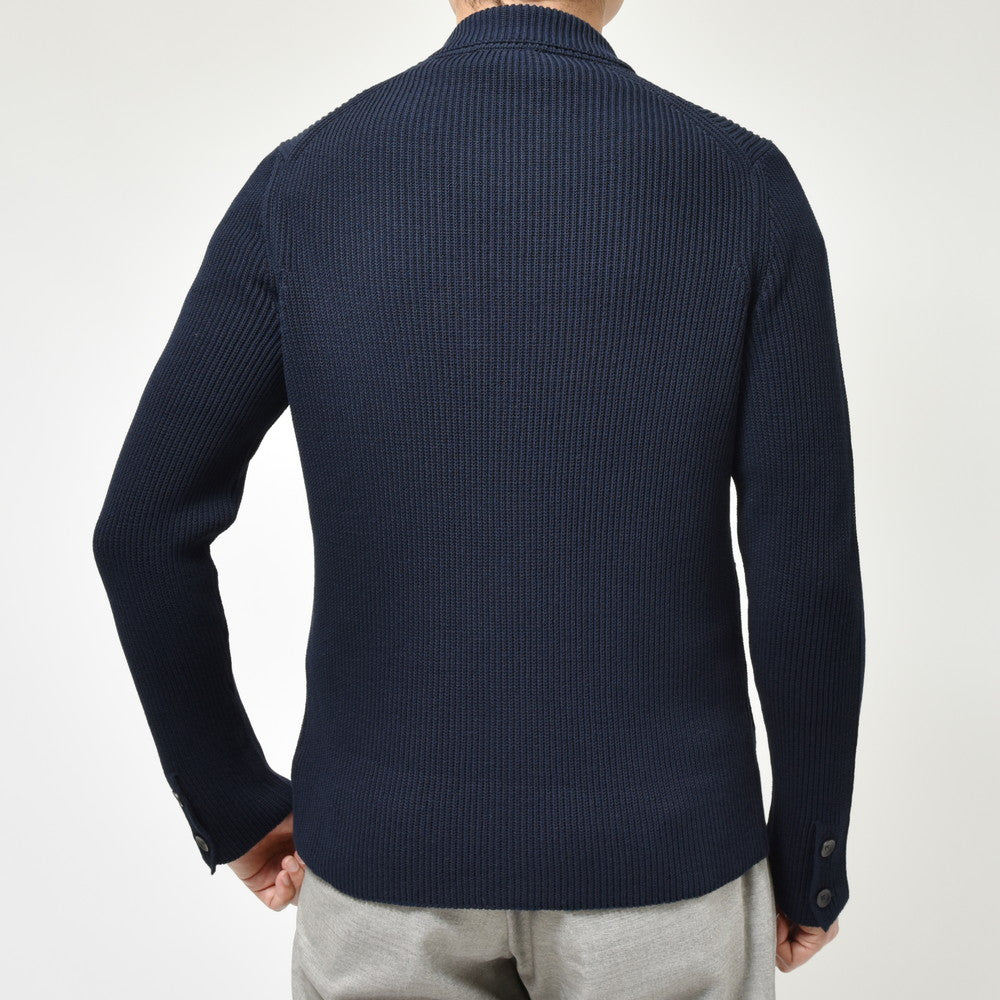 ZANONE(ザノーネ) 7ゲージコットンクレープリブニットラペルドカーディガン GIACCA/SLIM FIT/813054/ZM367 15701