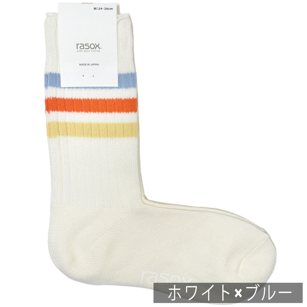 rasox(ラソックス) コットンリブ3ラインショートソックス CA230CR01