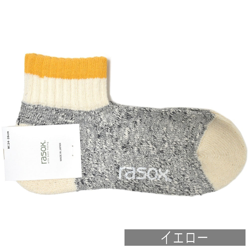 rasox(ラソックス) コットンスラブラインアンクルソックス CA220AN01