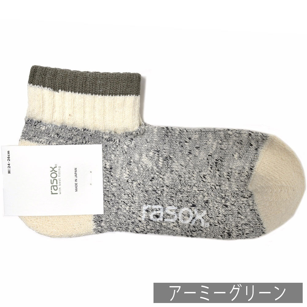 rasox(ラソックス) コットンスラブラインアンクルソックス CA220AN01