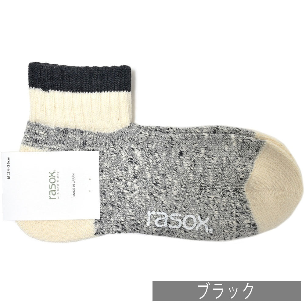 rasox(ラソックス) コットンスラブラインアンクルソックス CA220AN01