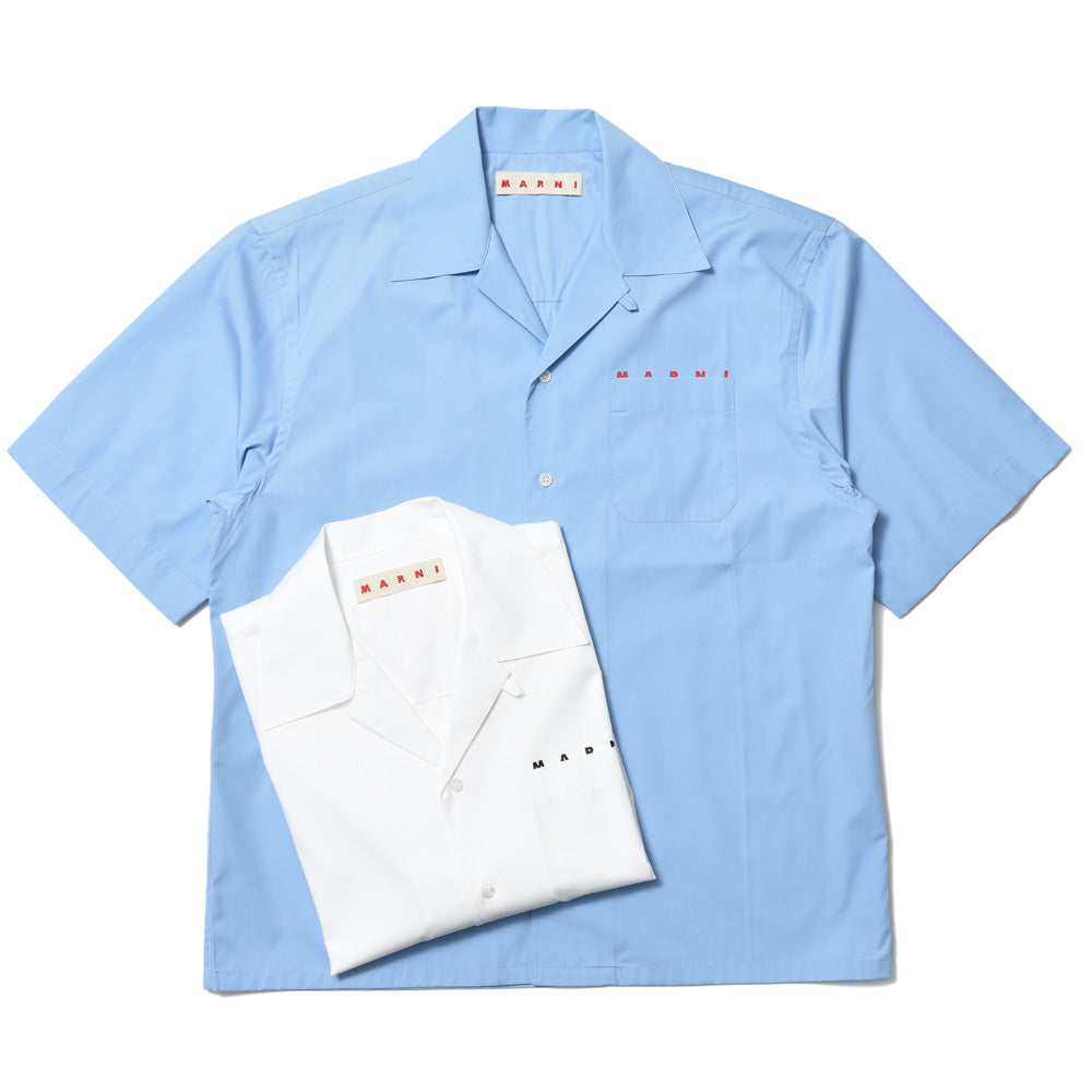 MARNI(マルニ) コットンポプリンオープンカラーロゴS/Sシャツ CUMU0213P8 USCT88