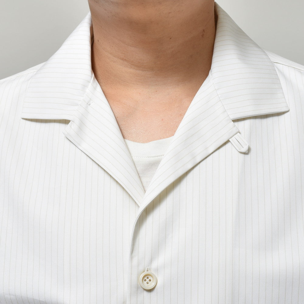 LARDINI(ラルディーニ) ABBAアバ コットンブロードストライプS/Sオープンカラーシャツ 1ABBA843