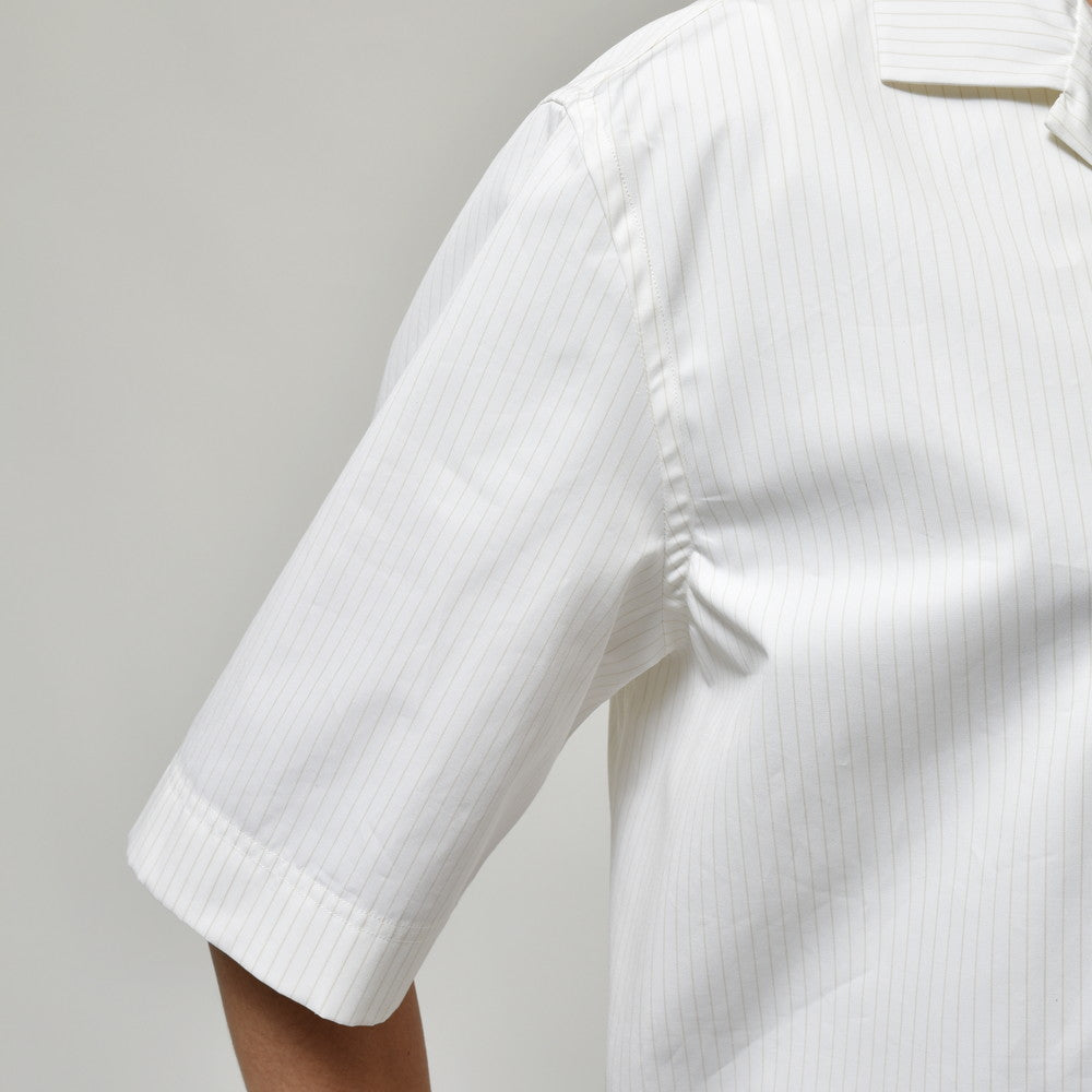 LARDINI(ラルディーニ) ABBAアバ コットンブロードストライプS/Sオープンカラーシャツ 1ABBA843