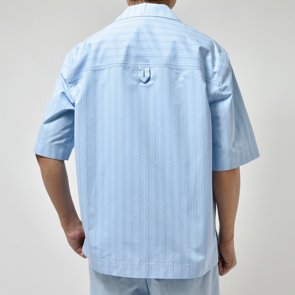 LARDINI(ラルディーニ) ABBAアバ コットンブロードストライプS/Sオープンカラーシャツ 1ABBA843