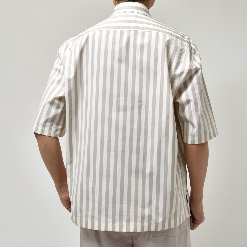 LARDINI(ラルディーニ) OLOPオロ コットンブロードブロックストライプS/Sプルオーバーシャツ 10L0P841