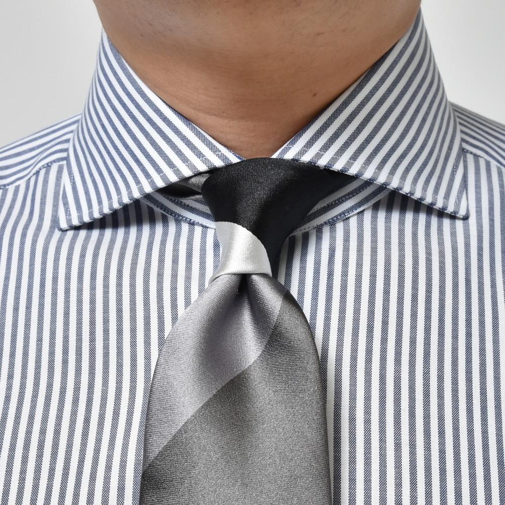 BARBA(バルバ) 406 コットンピンオックスロンドンストライプワイドカラーシャツ 487-11441/11442