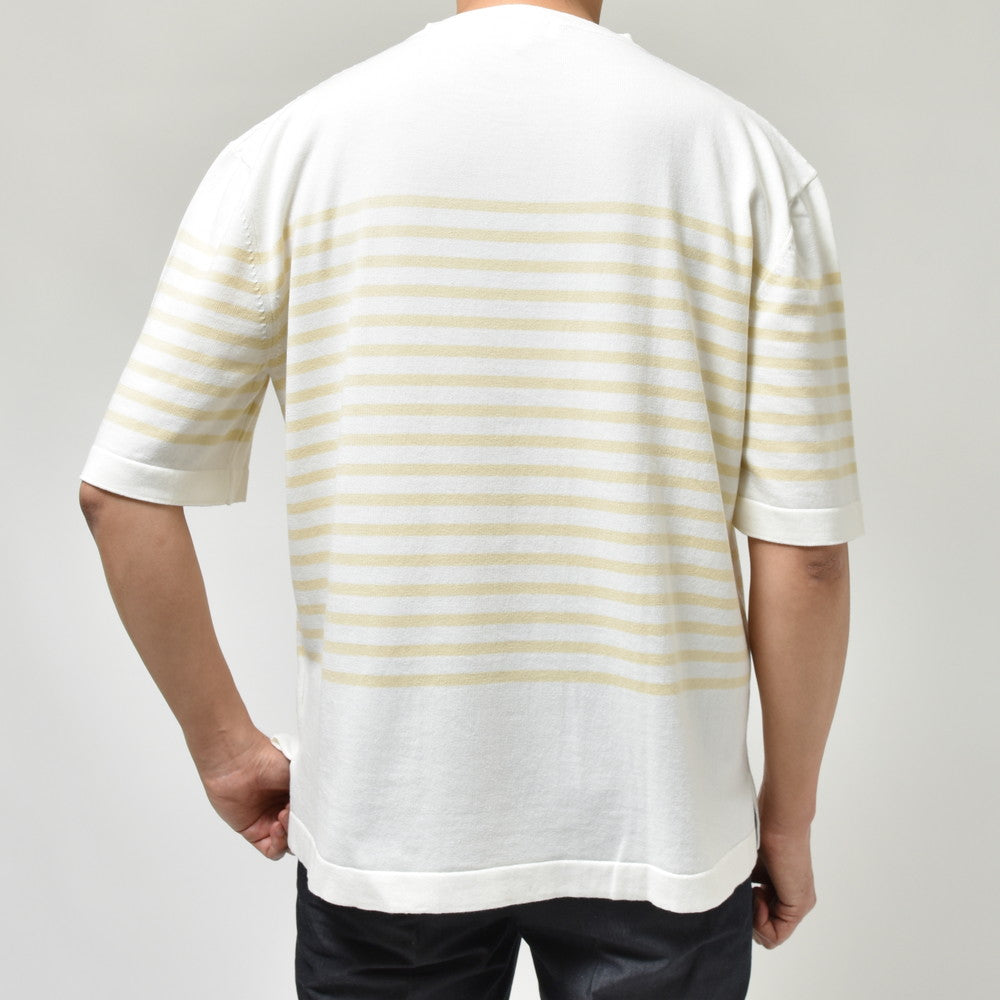 LARDINI(ラルディーニ) ハイゲージコットンボーダーS/Sクルーネックニット 2LTMC65069