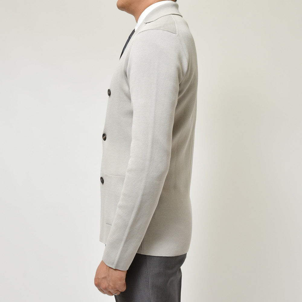 FILIPPO DE LAURENTIIS(フィリッポ デ ローレンティス) コットンミラノリブ6Bダブルニットジャケット RJMLDPT06