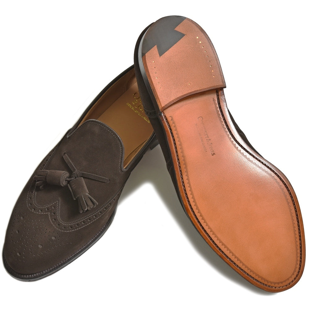 Crockett&Jones(クロケットアンドジョーンズ) LICHFIELD2リッチフィールド2 カーフスエードウィングチップタッセルスリッポン