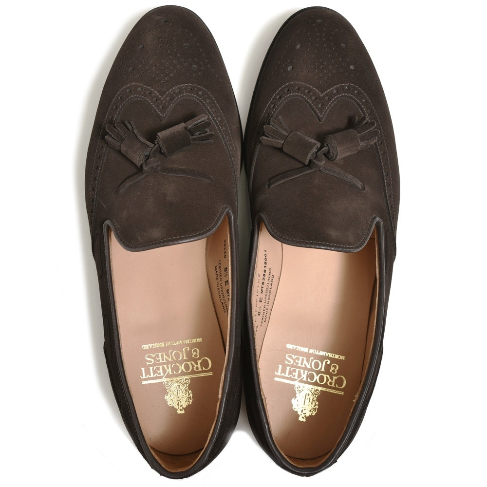 Crockett&Jones(クロケットアンドジョーンズ) LICHFIELD2リッチフィールド2 カーフスエードウィングチップタッセルスリッポン