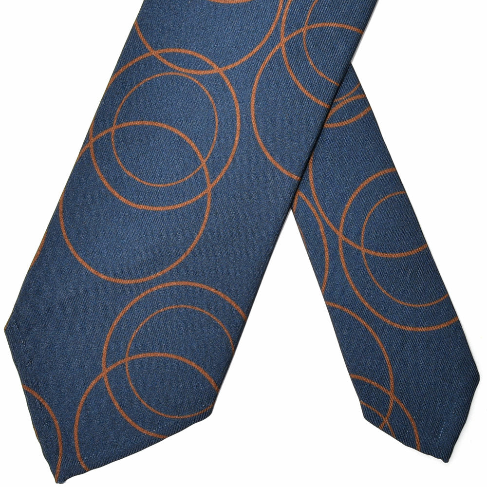 Francesco Marino(フランチェスコ マリーノ) シルクツイルサークルプリントスフォデラートタイ 24135