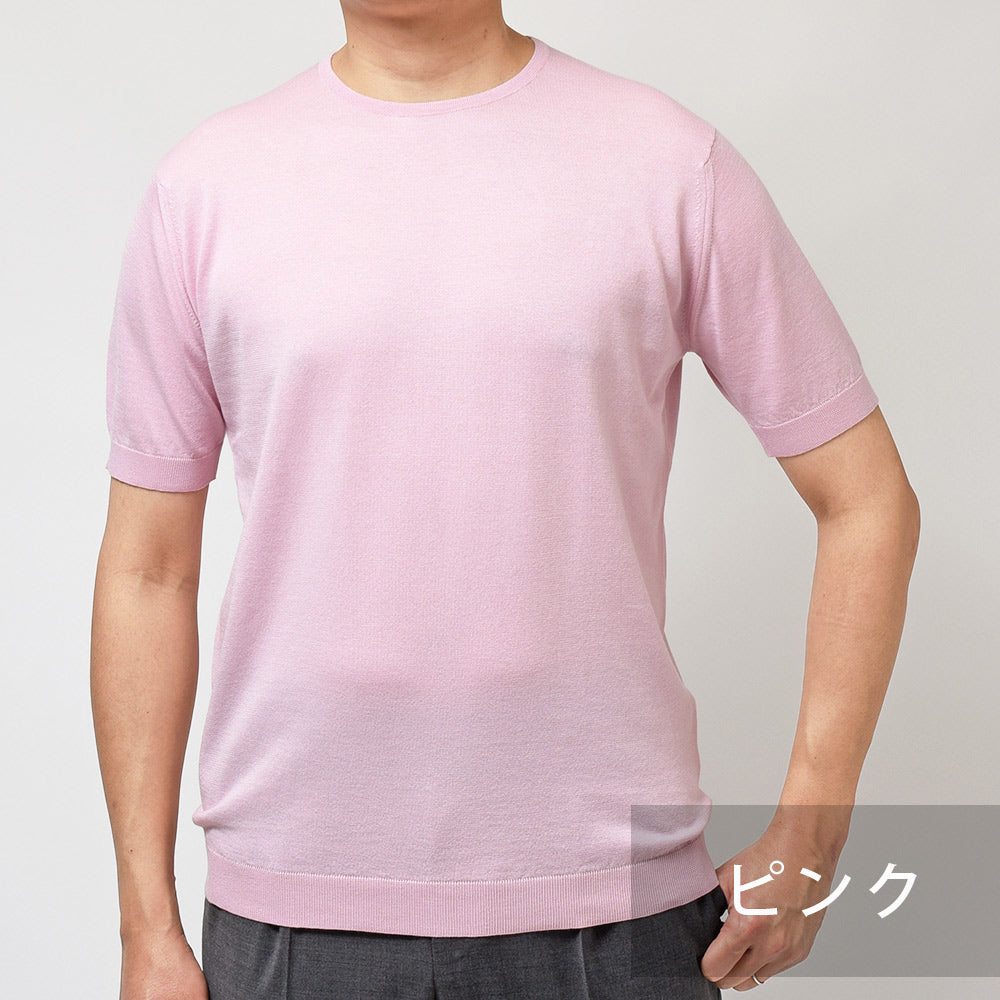JOHN SMEDLEY ジョンスメドレー BELDEN シーアイランドコットン 30ゲージ クルーネック ニット STANDERD FIT