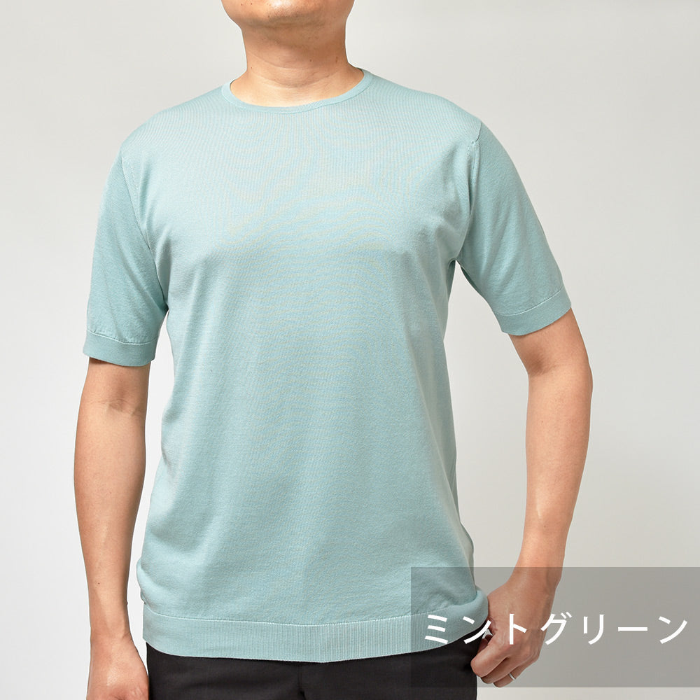 JOHN SMEDLEY ジョンスメドレー BELDEN シーアイランドコットン 30ゲージ クルーネック ニット STANDERD FIT