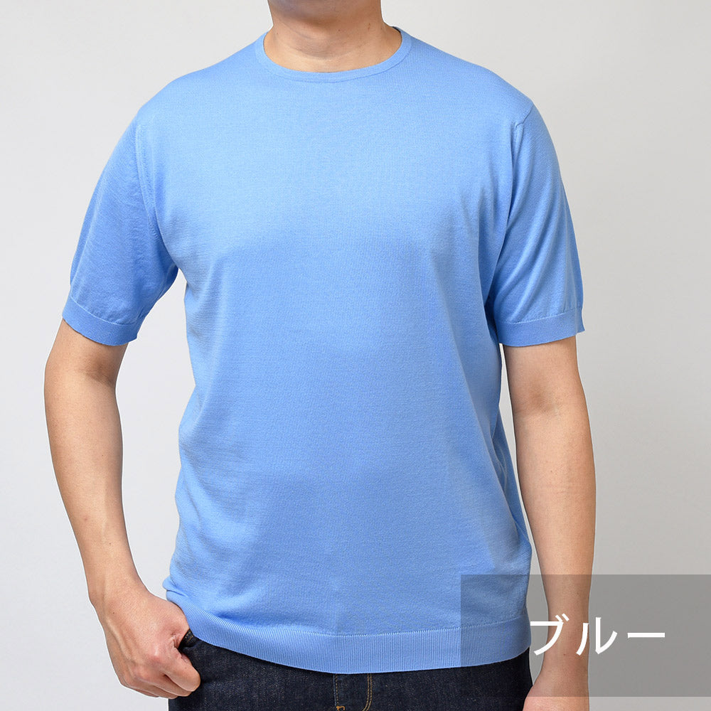JOHN SMEDLEY ジョンスメドレー BELDEN シーアイランドコットン 30ゲージ クルーネック ニット STANDERD FIT