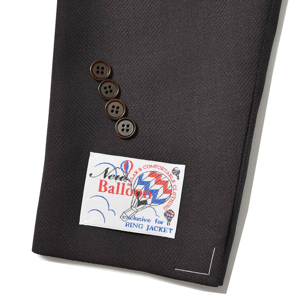 RING JACKET リングヂャケット Balloon バルーン ウール ヘリンボーン シングル3Bジャケット NO-300F