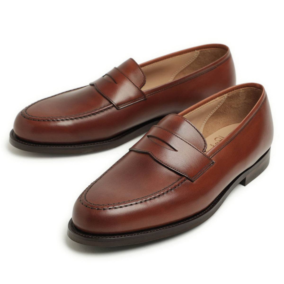 クロケット&ジョーンズ / コイン ローファー スリッポン / BOSTON / 314E / BURNISHED CALF / チェスナット