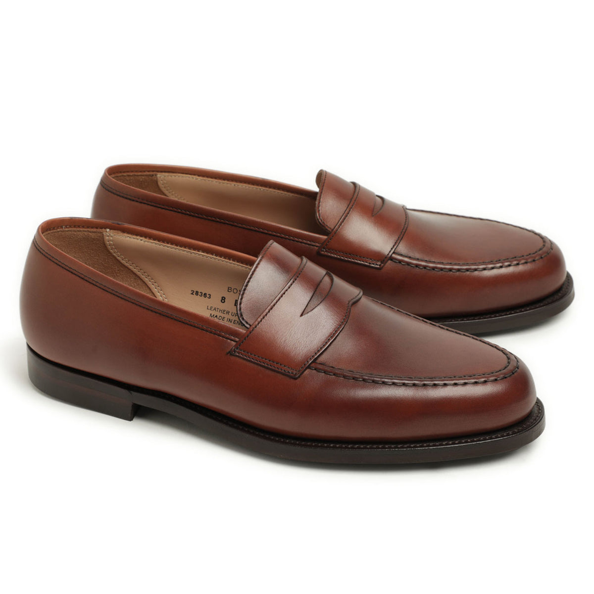 クロケット&ジョーンズ / コイン ローファー スリッポン / BOSTON / 314E / BURNISHED CALF / チェスナット