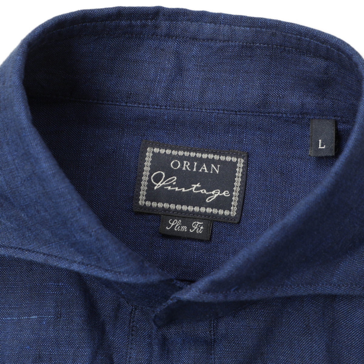 オリアン / リネン プルオーバー ワイドカラー カプリシャツ / Vintage / SLIM FIT / KH30 / 02U441 / ブルー