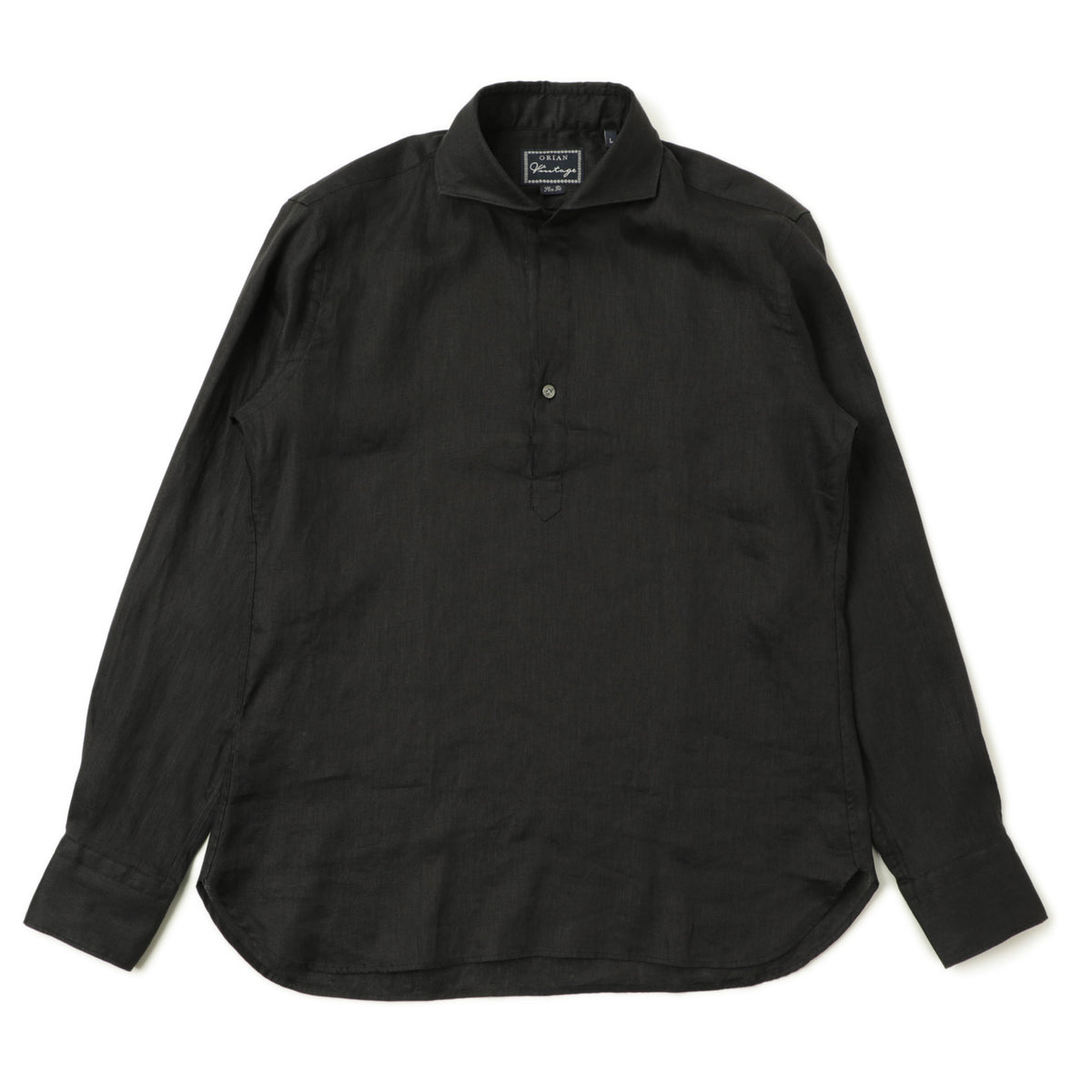 オリアン / リネン プルオーバー ワイドカラー カプリシャツ / Vintage / SLIM FIT / KH30 / 02U441 / ブラック