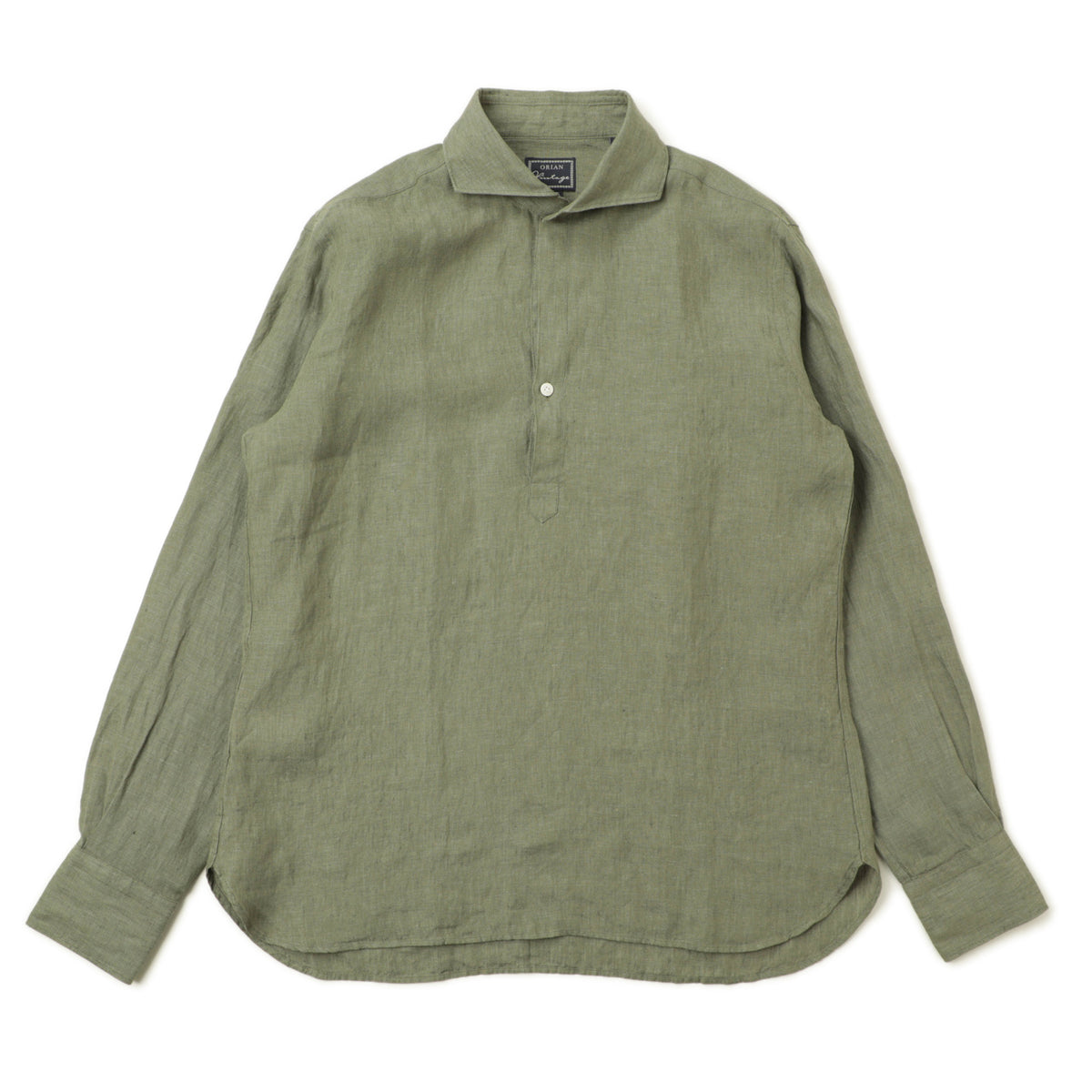 オリアン / リネン プルオーバー ワイドカラー カプリシャツ / Vintage / SLIM FIT / KH30 / 02U441 / カーキ