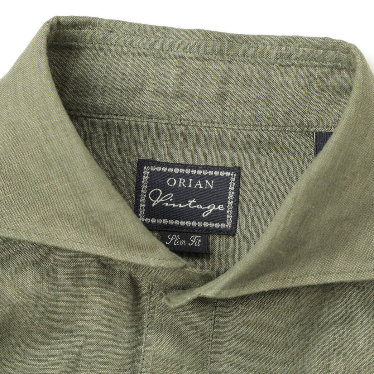 オリアン / リネン プルオーバー ワイドカラー カプリシャツ / Vintage / SLIM FIT / KH30 / 02U441 / カーキ