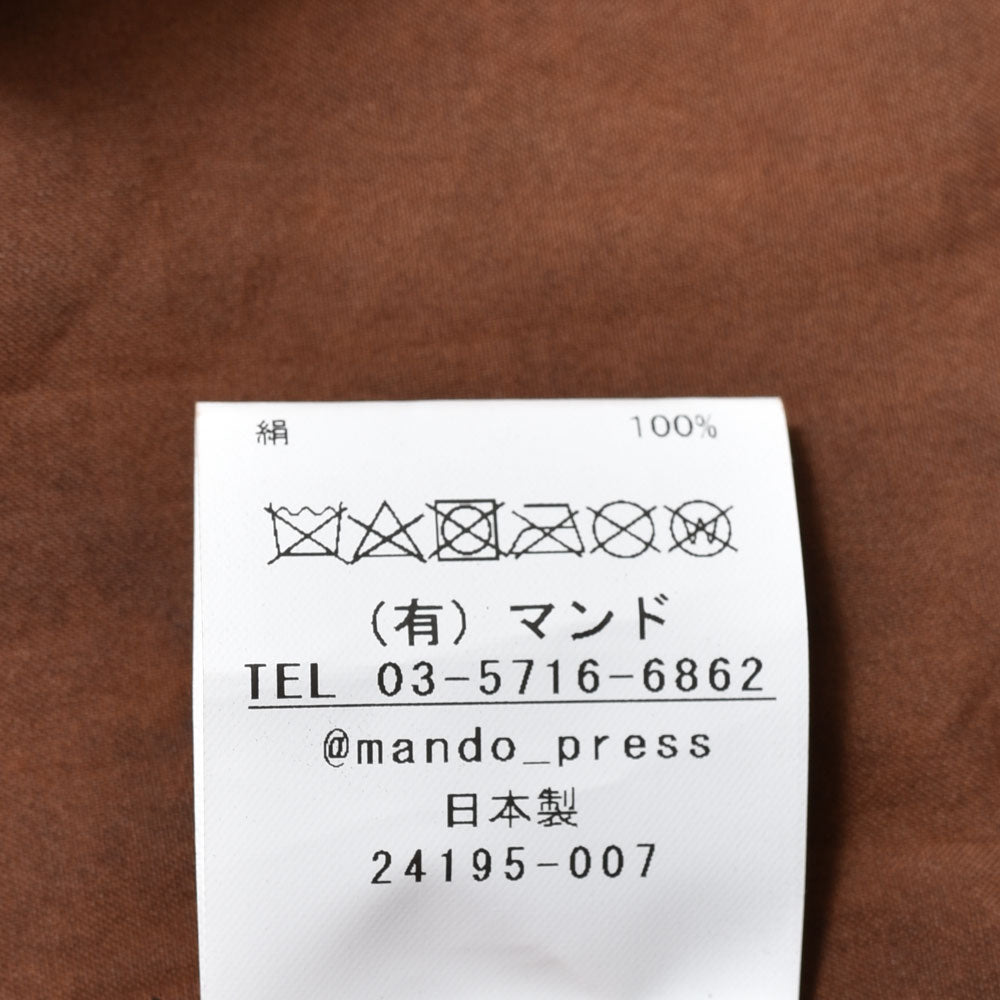 mando(マンド) シルク泥染オープンカラーS/Sシャツ 24195-007
