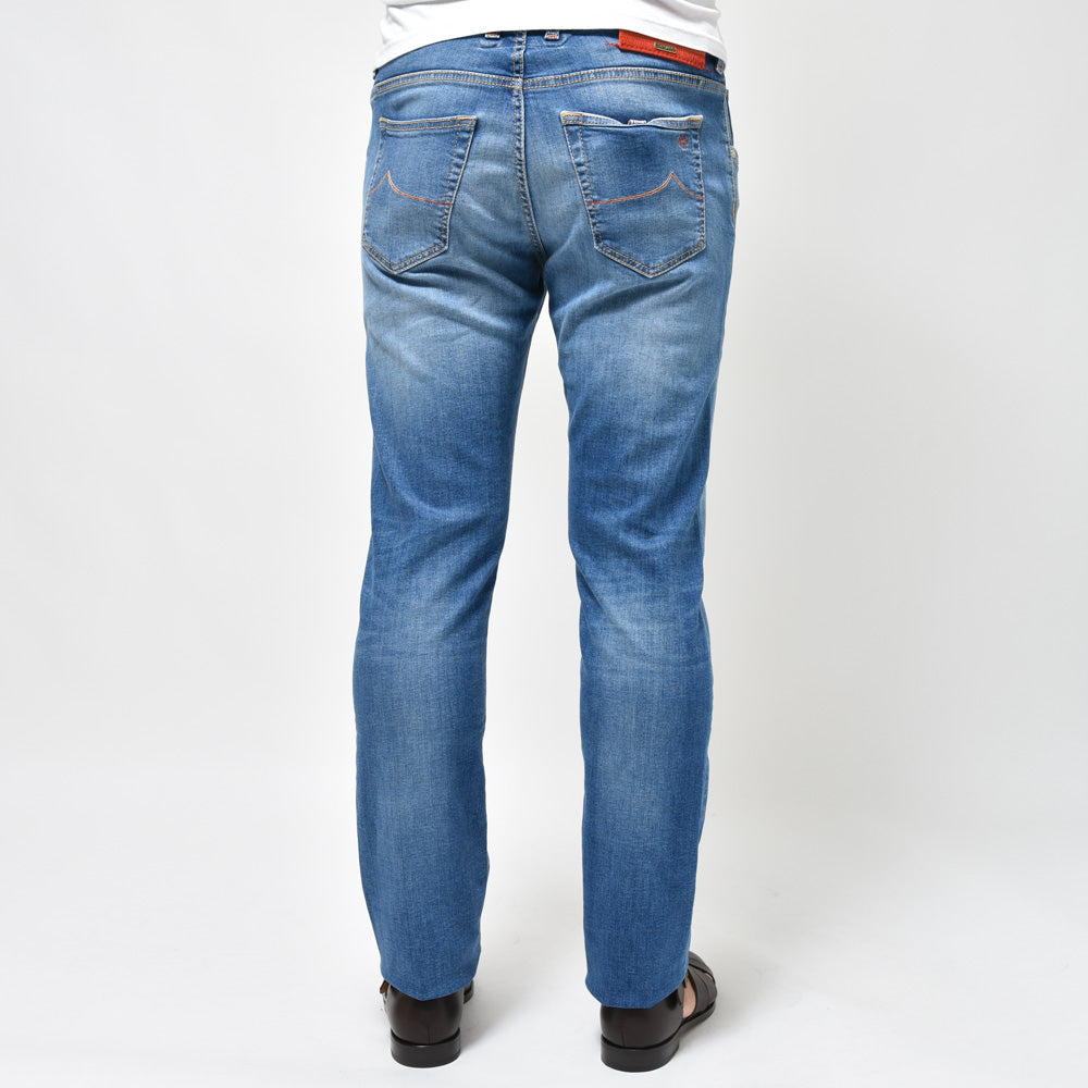 JACOB COHEN(ヤコブコーエン) NICKニック LIMITED EDITION ヴィンテージウォッシュテーパードフィットストレッチセルビッジデニム 226-12338